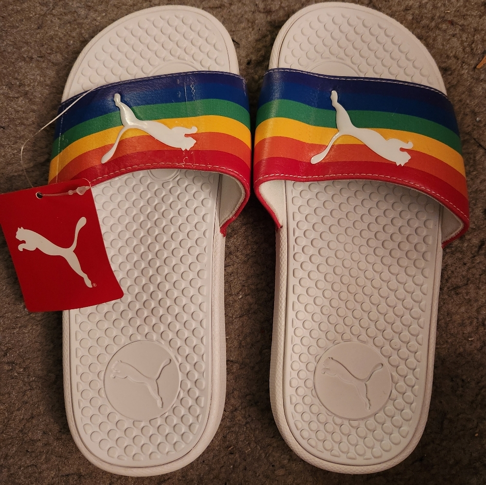Puma Cool Cats Rainbow Slides Slippers (Slight Flaw)